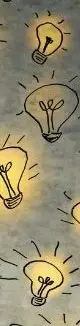 An array of light bulbs drawn on the floor, highlighting various styles and forms in a visually engaging pattern.