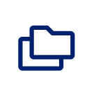 royal blue icon of double file folders