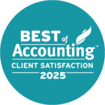 Best of Accounting Client Satisfaction 2025 ClearlyRated badge winner