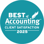 Best of Accounting Client Satisfaction 2025 ClearlyRated badge winner