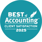 Best of Accounting Client Satisfaction 2025 ClearlyRated badge winner